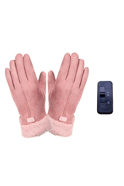 APWIKOGER Pink Heated Full Finger Mittens Touch Screen USB Warm Hand Heating ...