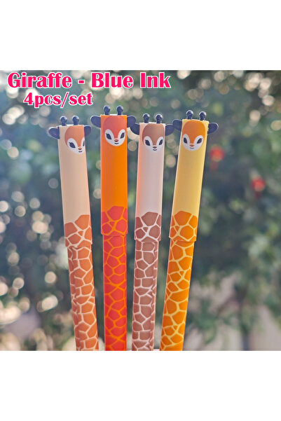 Choice giraffe-4pcs Blue Ink 4pcs Cute Animal Gel Pens Set - Cute Panda, Unic...