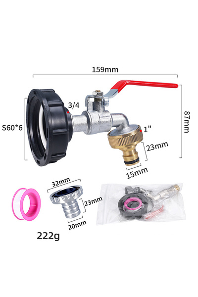 Choice 3 4 copper 1PC Durable IBC Tank Tap Adapter S60*6 Coarse Thread to 1/2...