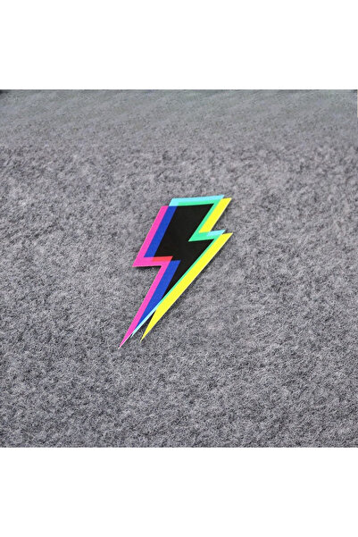 Choice3 ملصق سيارة عاكس ملون على شكل برق، أسود، مقاس 10 × 6.7 سم، قطعة واحدة،...