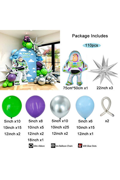 Choice 110 قطعة من بالونات فويل بتصميم شخصية باز لايت يير الكرتونية من فيلم ح...