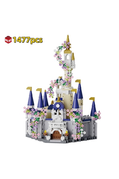 Choice 1477 قطعة من مكعبات البناء الصغيرة من فانكسيني، قلعة زرقاء، نموذج ثلاث...