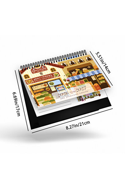 Choice 1pc 1pc 2026-2027 Cartoon Building Calendar,Illustrative,24-Month Mont...