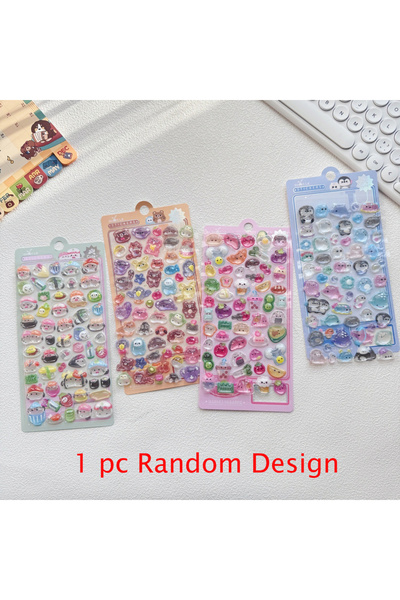 Choice1 قطعة واحدة من ملصقات ثلاثية الأبعاد بتصميم عشوائي لحيوانات لطيفة ووجب...