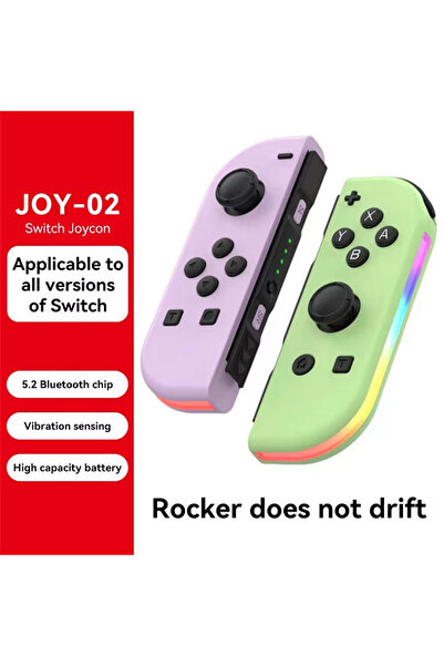Choice وحدة تحكم لاسلكية بلون أخضر بنفسجي لجهاز نينتندو سويتش NS/OLED/LITE، م...