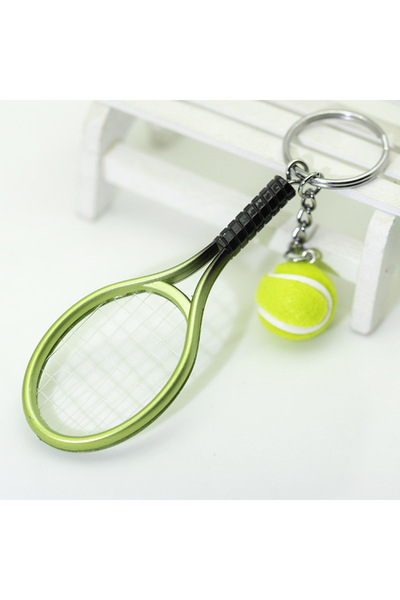 Choice Green 1pcs Simulation Mini Tennis Racket Ball Keychain Pendant Portabl...