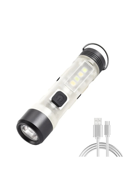 Choice مصباح يدوي صغير للجيب بقوة 400 لومن، مزود بمشبك مفاتيح، وإضاءة محيطية ...