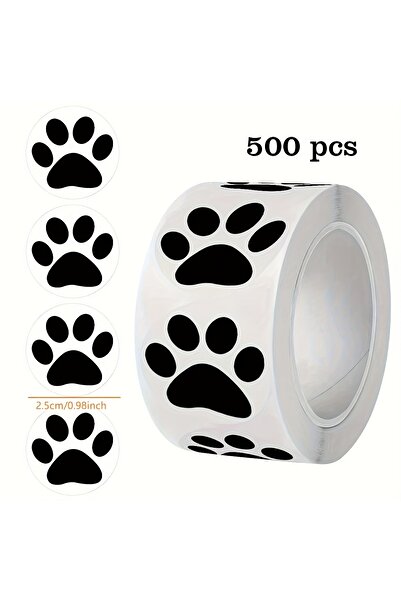 Choice 1roll 500pcs 1 roll Clear Paw Prints - Strong Self-Adhesive Pet Sticke...