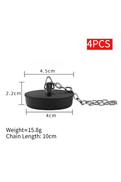 Choice 4pcs 2/4/8pcs Sink Plug Universal Drain Stopper With Round Beaded Chai...