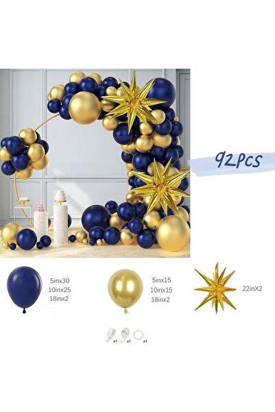 Choice Other BL501214-92Pcs 92Pcs Navy Blue and Gold Balloons Arch Garland Ki...