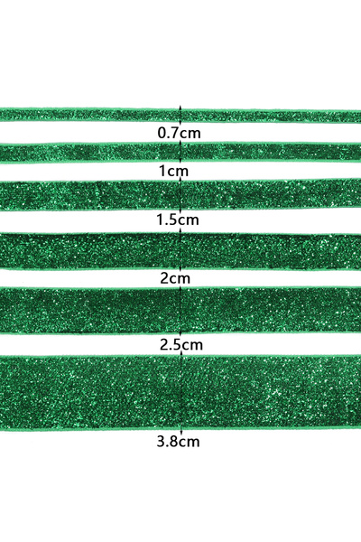 Choice 20mm-5yards Green 5-10yards/roll 7/10/15/20/25/38mm Green Glitter Ribb...