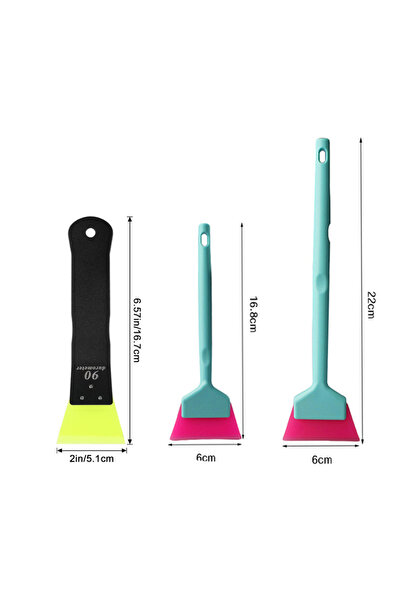 Choice4 Kit 3pcs Mini Silicone Squeegee Stainless Steel/Plastic Handle Window...