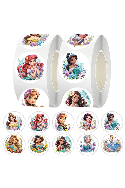 Choice 1roll 500PCS Cartoon Disney Princess Sealing Roll Stickers Cute Graffi...