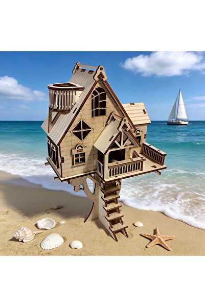 Choice نموذج أحجية خشبي ثلاثي الأبعاد لمنزل شجرة أبيض: هدية مثالية للعطلات مث...