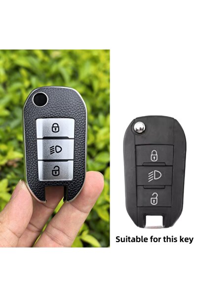 Choice Filp Key -Silver New TPU Car Flip Key Case Cover Shell For Peugeot 208...