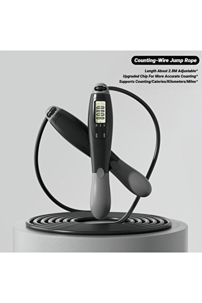 Choice Black (Count) Skipping Rope Counting Jump Rope Steel Exercise Adjustab...