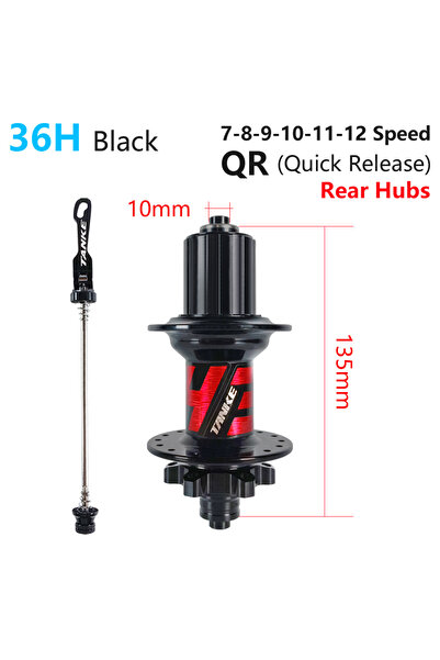 Choice محور خلفي أسود 36H TANKE MTB 120 Click Hub 6 NBK Bearing أمامي وخلفي ل...