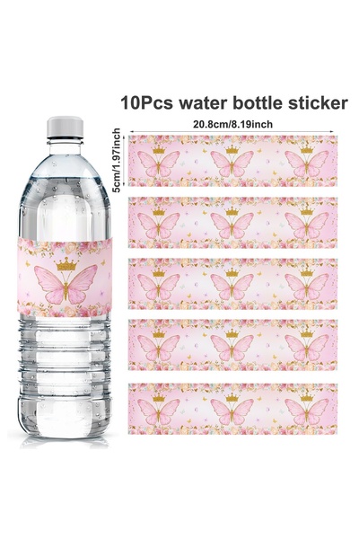 Choice as shown Pink 10pcs Purple Butterfly Bottle Labels Stickers Butterfly ...