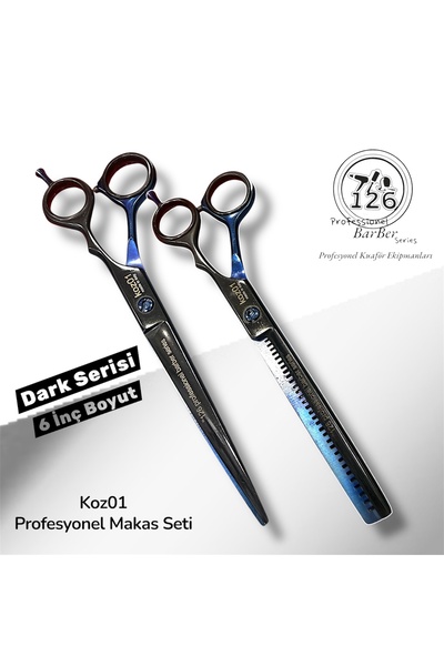 126 Professionel Barber Series Koz01 Profesyonel Saç Sakal Kesim Makası Ve Ar...