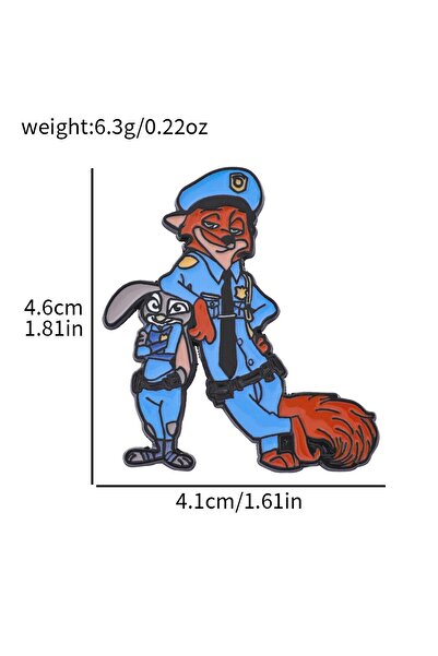 Choice بروش معدني بتصميم جودي ونيك من فيلم زوتوبيا 2، مستوحى من شخصية نيك واي...