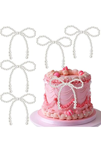 Choice 12 قطعة من زينة الكيك على شكل فيونكات لؤلؤية، زينة كيك على شكل فيونكات...