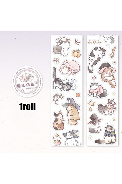 Choice شريط لاصق من مادة PET بتصميم قطة الحظ من مستر بيبر، بطول 200 سم، مصنوع...