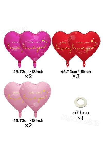 Choice 18inch 6pcs 18 inch "love you" love balloon, Valentine's Day wedding a...