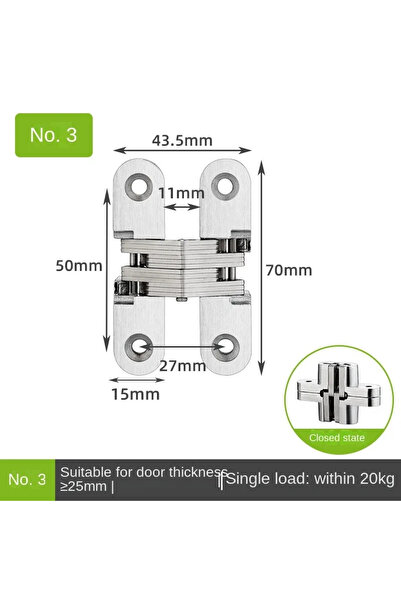 Choice مفصلة بوابة مخفية رقم 3، مصنوعة من الفولاذ المقاوم للصدأ، مفصلات غير م...