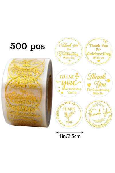 Choice Y0042-1 بوصة، 500 قطعة من ملصقات الشكر الدائرية الشفافة المصنوعة من رق...