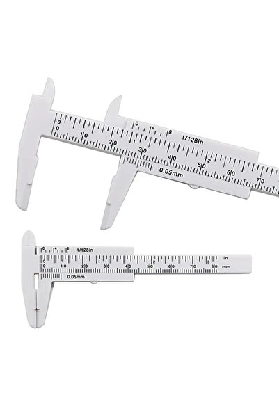 Choice3 أداة قياس يدوية صغيرة من البلاستيك الأبيض 80 مم، مزودة بفرجار منزلق و...