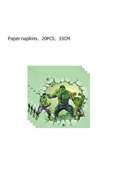 Choice 20 منديل ورقي، زينة لحفلة عيد ميلاد هالك، أدوات مائدة للاستخدام مرة وا...