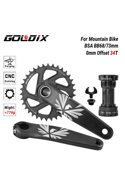 Choice ذراع كرنك بطول 175 مم، محور سفلي 0 مم، 34 سنًا، طقم كرنك دراجة جبلية G...