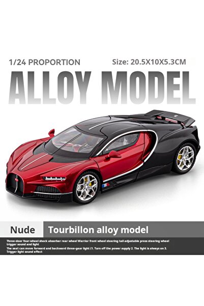 choice2 Red Alloy Model Bugatti tourbillon 24 Scale Diecast car Model Toy wit...