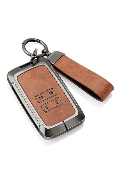 Choice حافظة مفاتيح سيارة من سبائك الزنك البنية اللون، مناسبة لسيارات رينو كا...