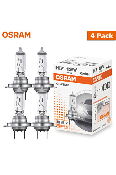 Choice H7 OSRAM 4pcs H7 CLASSIC 12V 55W Car Headlight PX26d 3200K White Origi...