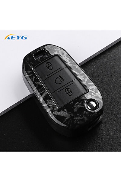 Choice4 FCarbon 3B ABS Carbon Fiber Car Key Case Cover For Peugeot 208 2008 3...