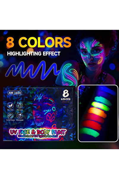 Choice 8Pack Temporary Tattoo Pen,Halloween Makeup Glow in The Dark Face Pain...