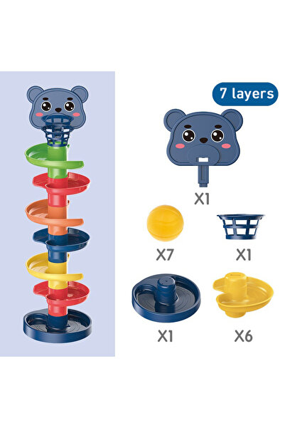 Choice3 7 طبقات من ألعاب مونتيسوري للدب الصغير للأطفال من عمر 0 إلى 12 شهرًا،...