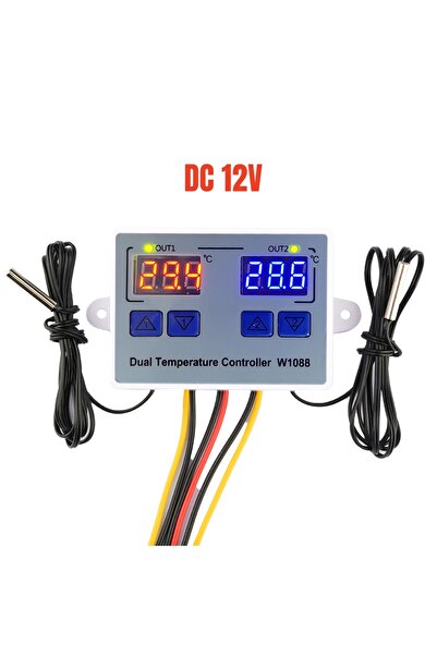 Choice DC12V W1088 Dual LED Digital Temperature Sensor Meter Controller Elect...