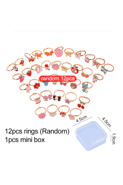 Choice 12pcs A1 4.5cmBOX Children Adjustable Rings with mini Box Pretend Play...