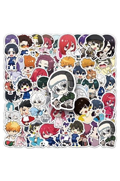 Choice QT-258 50 قطعة ملصقات جرافيتي كرتونية زرقاء بتصميم قفل Q، ملصقات للحقا...