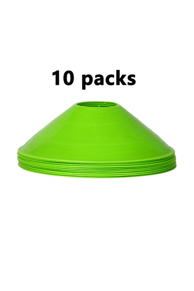 Choice 12.5cm green 10pcs Cone Set Small round logo plate Football Training o...