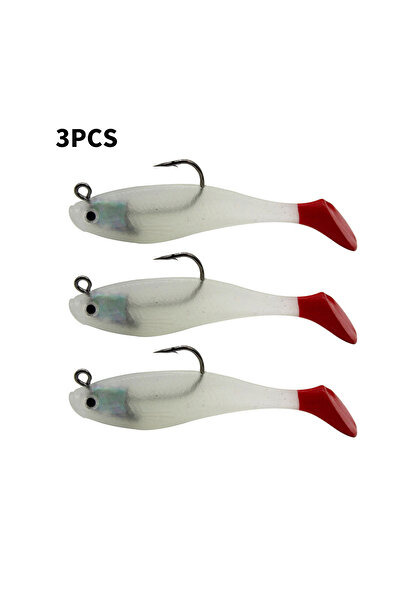 Choice 3PCS yeguanghongwei Soft Fishing Lures Shad Minnow Swimbaits, Pre-Rigg...