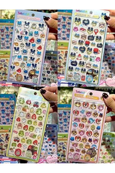 Choice1 4 ملصقات كرتونية لتاماغوتشي، ملصقات لتزيين سجلات القصاصات وأجهزة الكم...