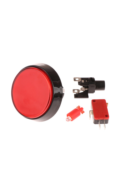 Choice Red Arcade Button 60MM DC 12V LED Large Round Button 5 Color Micro Swi...