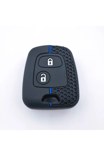 Choice1 Blue 2 Button Silicone Car Key Cover Case for Peugeot 106 107 206 207...