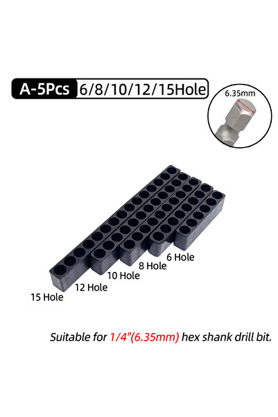 Choice6 أ- مجموعة من 5 قطع، 6/8/10/12/15 فتحة، حامل لقم مفك براغي سداسي 6.35 ...