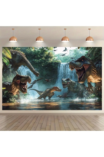 Choice4 180x230cm MULTI 1 Dinosaur Adventure Polyester photo background and p...