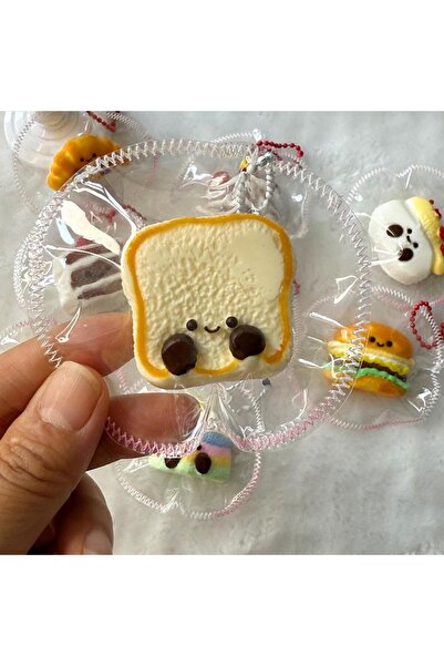 Choice9 لعبة ضغط على شكل خبز محمص كرتوني لطيف من السيليكون لتخفيف التوتر، لعب...