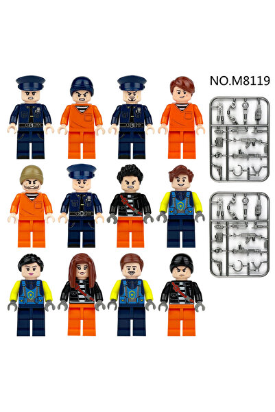 Choice مجموعة بناء شخصيات شرطة المدينة الحديثة المصغرة M8119، 12 قطعة، أسلحة،...
